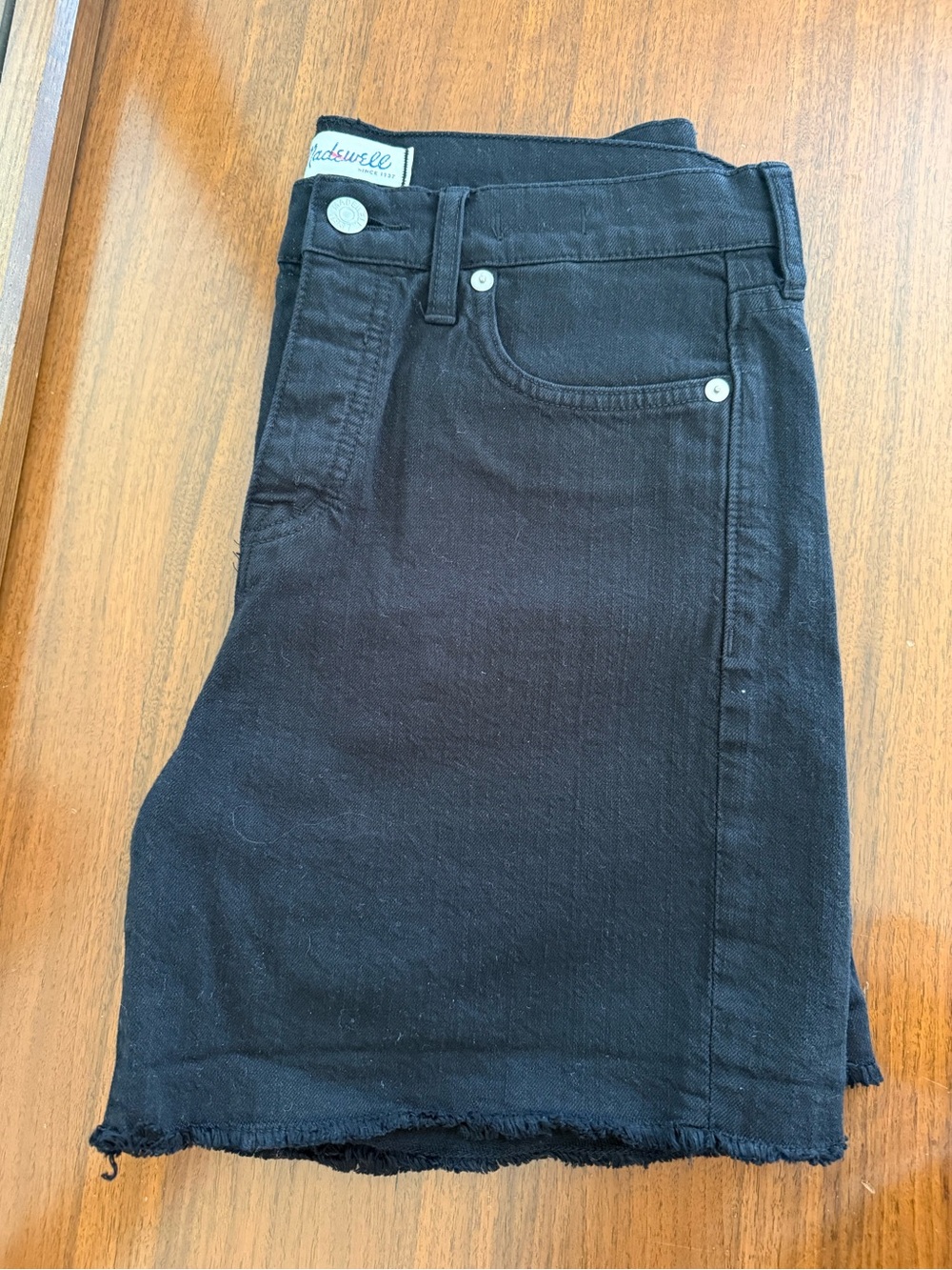 Madewell Black Jean Shorts Cut-Off Style